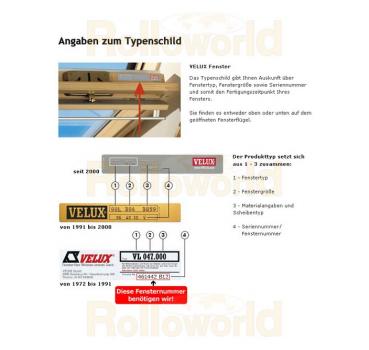 Sichtschutzrollo Rollo für Velux VK VE VS 045 - 12 Farben