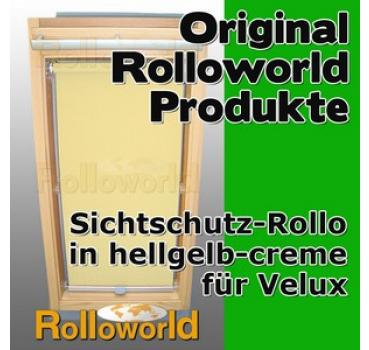 Sichtschutzrollo Rollo für Velux VK VE VS 065 hellgelb-creme