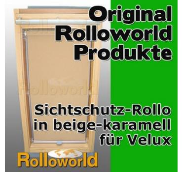 Sichtschutzrollo Rollo für Velux GGL/GPL/GHL/GTL 102 beige-karamell
