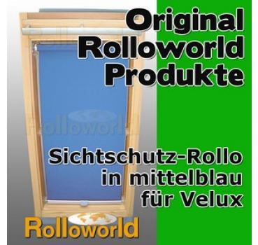 Sichtschutzrollo Rollo für Velux GGL/GPL/GHL/GTL 102 mittelblau
