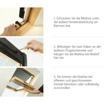 Außenmarkise für Velux® GGL/GGU/C02