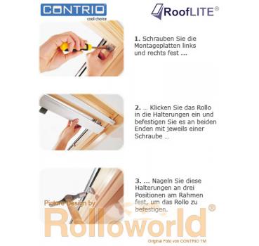 Contrio Sichtschutzrollo Rollo für RoofLITE® RHR M4A