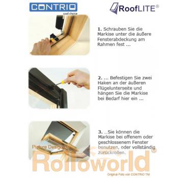 Contrio Anti-Hitze Schutz Markise für RoofLITE® MUR M8A