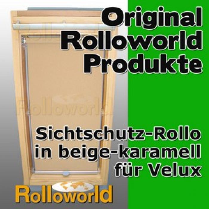 Sichtschutzrollo Rollo für Velux VK VE VS 023 beige-karamell