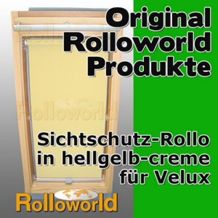 Sichtschutzrollo Rollo für Velux GGL/GPL/GHL/GTL 102 hellgelb-creme