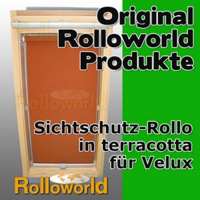 Sichtschutzrollo Rollo für Velux VK VE VS 089 terracotta