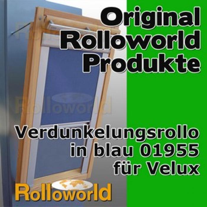 Verdunkelungsrollo Rollo mit Seitenschienen für Velux DG-EP VL,VG,VX 107 dunkelblau