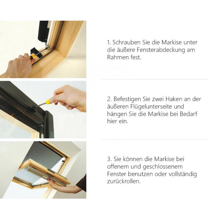 Außenmarkise für Velux® GGL/GGU/C02