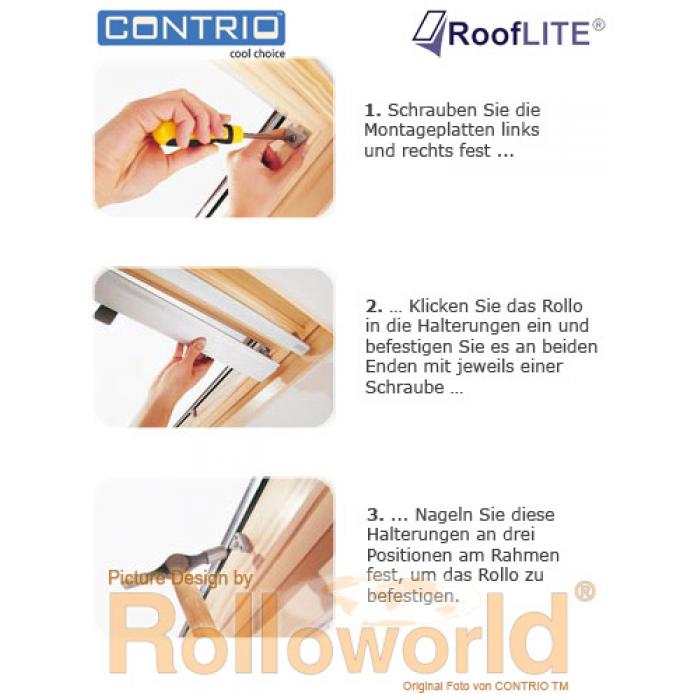 Contrio Sichtschutzrollo Rollo für RoofLITE® RHR F6A