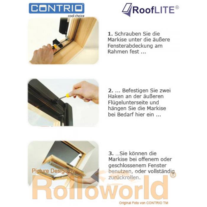 Contrio Anti-Hitze Schutz Markise für RoofLITE® MUR M8A